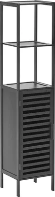 Obrázek produktu pro BELIANI Koupelnová skříňka ze světle hnědého bambusu s policemi a dvířky minimalistická