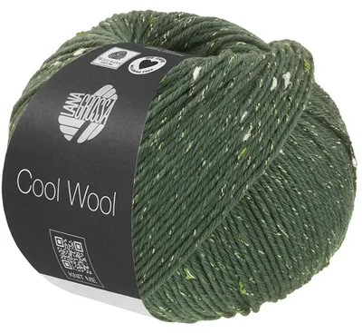 Produktbild von Lana Grossa COOL WOOL DOTS 50 g Merinoklassiker mit effektvollen Tweednoppen Farbe 008 - Graugrün