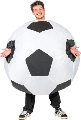 Produktbild von Fußball Kostüm aufblasbar für Erwachsene schwarz-weiß - Einheitsgröße