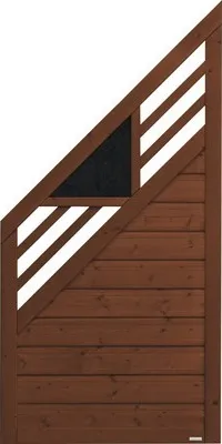 Produktbild von Zaun Abschlusselement Konsta Andria links 90 x 180/90 cm braun
