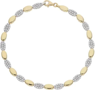 Produktbild von JuwelmaLux Armband 585 Weiß- & Gelbgold synth Zirkonia JL25-03-0186 19.5 cm
