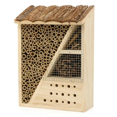 Immagine prodotto di Solidchoice - Albergo per insetti in legno, con bambù e corteccia