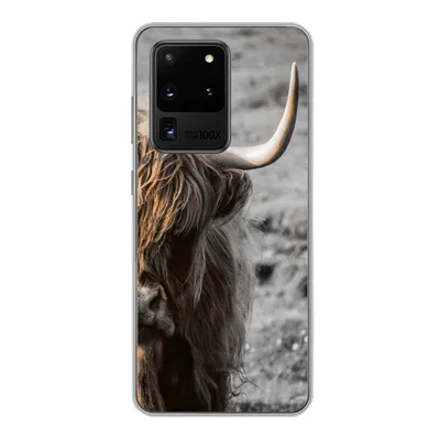 Produktbild von MuchoWow® Handyhülle Schutzhülle Hülle für Samsung Galaxy S20 Ultra Schottische Highlander - Kühe - Natur Silikon Softcase Handy Hülle - Karteninhaber