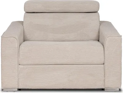 Produktbild von Schlafsessel mit Matratze - Liegefläche 70 cm - Matratze 14 cm - Cord - Beige - VIZIR