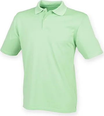 Produktbild von Henbury H475 | Herren Coolplus Wicking Polo Shirt / Mikro-Piqué - Farbe: Lime Green - Größe: L