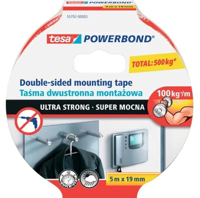 Immagine prodotto di Nastro di montaggio TESA Powerbond ultra resistente 19 mm x 5 m