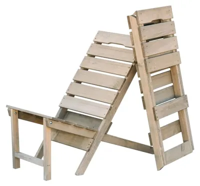 Produktbild von ITA Faltbarer Gartenstuhl Grau aus Holz 2er Set - Holzstühle für Garten, Balkon, Terrasse - Platzsparend Klappbar, Wetterfest, Naturholz, Kompakt, EU