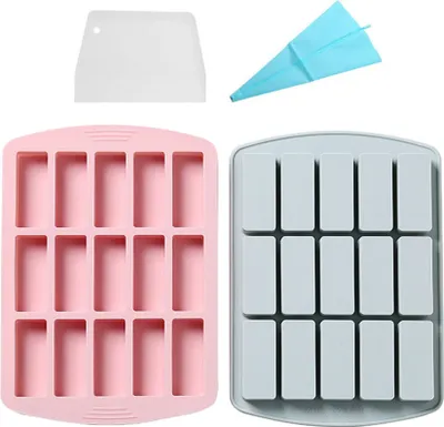 Produktbild von 2 Stück Müsliriegelform Mit 15 Mulden, Silikonform, Rechteckige Formen Für Energieriegel, Silikon-Backformen Für Müsliriegel