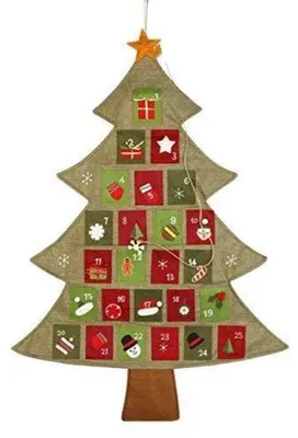 Produktbild von Adventskalender Weihnachtsbaum Filz Countdown für Zuhause Klassenzimmer Wandbehang