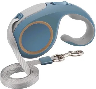 Produktbild von Unyqoos® Ausziehbare Hundeleine 5 m – Einhand‑Bremse & ergonomischer Anti‑Rutsch‑Griff, robustes dehnbares Material, für Katzen & kleine bis mittelgroße Hunde