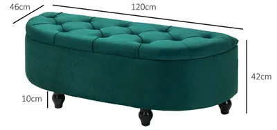 Obrázek produktu pro Lavička HOMCOM s úložným prostorem, truhla s otevřeným víkem, Velvet-Touch
