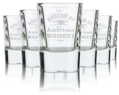 Produktbild von 6x Jack Daniels Glas 4cl Shots Kurze Stamper Gläser Master of American Whiskey