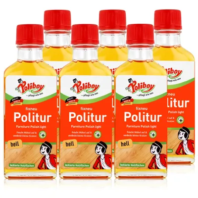 Produktbild von Poliboy Politur hell 100ml - Für lackierte helle Holzmöbel (6er Pack)