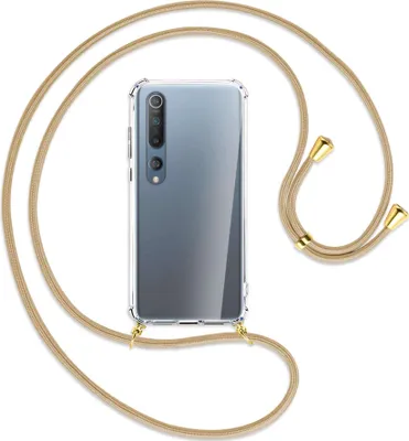 Produktbild von Handykette Backcover-Schutzhülle mit Band (Metall goldfarben) für Xiaomi Mi 10 (Pro) - caramel