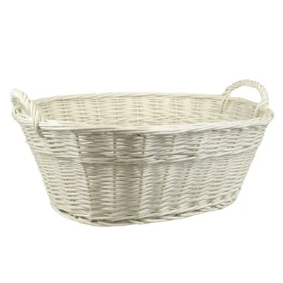 Produktbild von Wäschekorb Weidenkorb oval gebleicht 50 cm