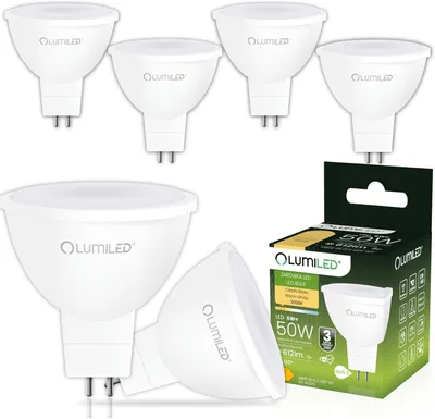 Produktbild von LUMILED Set 6x 12V GU5.3 LED Lampen MR16 6W ersetzt 50W 612lm 3000K 12V AC/DC Warmweiß, 120° Nicht Dimmbar Reflektor Leuchtmittel Spots 6er Set