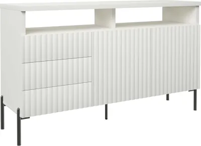 Obrázok produktu pre FURNLUX Príborník Zenith bielo-čierny 150 cm / Hlavná farba: biela / Rozmery: 150 x 89 x 45 cm