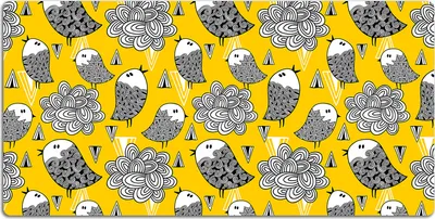 Produktbild von Schreibtischmatte Tischunterlage 100x50 cm Mauspad - Doodle-Vögel