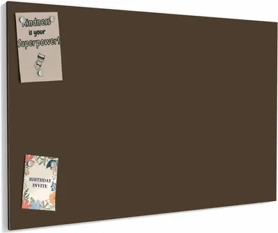 Produktbild von Magnettafel 60x40cm magnetisch & beschreibbar Metall-Board - Dunkelbrauner Hintergrund