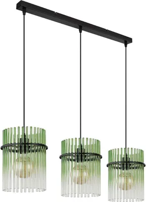 Produktbild von Pendelleuchte, Metall, Glas Grün, 3-Flammig