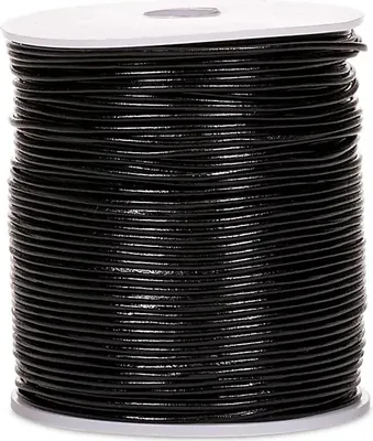 Obrázok produktu pre Kožená šnúra čierna 100 metrov -- 0,15 cm