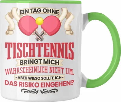 Produktbild von Trendation - Tischtennis Tasse Geschenk für Tischtennisspieler Lustiger Spruch Geschenkidee (Grün)
