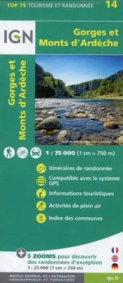 Immagine prodotto di Monts d'Ardèche 1:75 000
