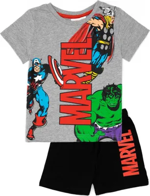 Produktbild von Marvel - Schlafanzug mit Shorts für Jungen NS7467 (122) (Grau/Schwarz)