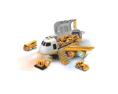 Produktbild von Transportflugzeug mit Frachtraum + 3 Autos 1:64