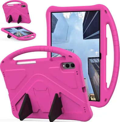 Image de Étui pour enfants pour Samsung Galaxy Tab S11 Ultra 14.6", étui antichoc léger en EVA avec support pliable et poignée Rose