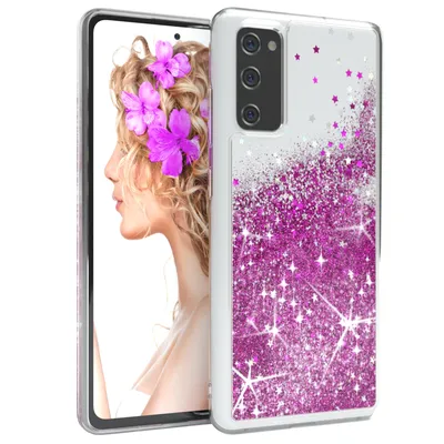 Produktbild von EAZY CASE - Glitzer Hülle kompatibel mit Samsung Galaxy S20 FE / S20 FE 5G Glitzer Schutzhülle, Soft Case, Backcover Transparent mit Motiv