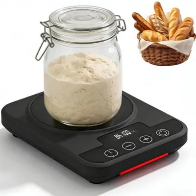 Produktbild von Sauerteigstarterwärmer, Präzise 1°C Thermostat 21°C-38°C, Brotteig-Gärschrank mit 12-Stunden-Timer & Speicherfunktion, intelligenter Wärmer