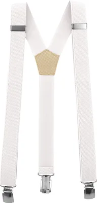 Produktbild von Fabio Farini - 1 Stück Schmales Y-Design mit 2,5cm Breite verstellbar mit extra starken Clipverschluss, Weiß