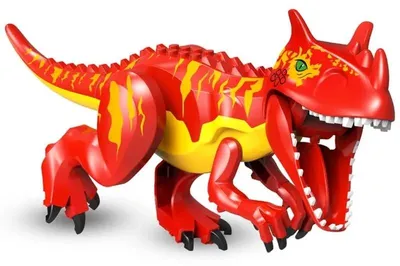 Produktbild von Dinosaurier Bausteine - Figur Oxosaur - Rot - T-Rex Spielzeug - ab 3 Jahren