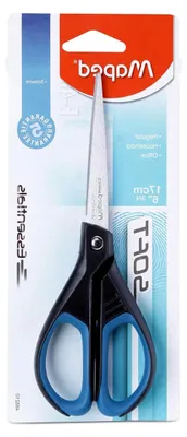 Produktbild von Schere Essentials Soft, symmetrisch, 17 cm, schwarz/blau