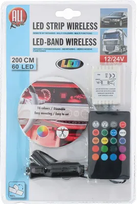 Produktbild von All Ride LED-Streifen 16 Farben 2 Meter Fernbedienung Dimmbar 60 LEDs