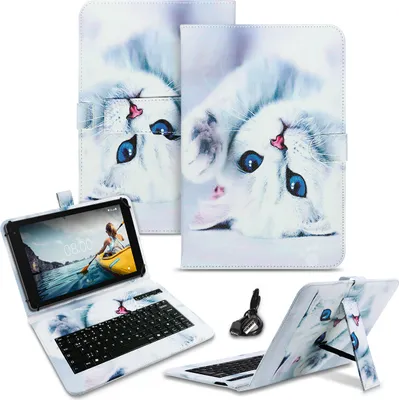 Produktbild von Tablet Hülle für Thomson TEO10 Tasche Bluetooth Tastatur QWERTZ Schutzhülle CaseFarben:Motiv 3
