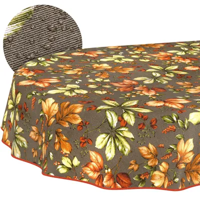 Produktbild von Tischdecke oval 220x140 cm abwaschbar Herbstdesign ANRO Tischwäsche