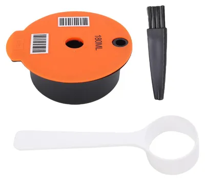 Zdjęcie produktu dla Wielokrotnego użytku filtr do kapsułek z kawą Akcesoria do ekspresu do kawy z łyżeczką Szczotka Łatwy do czyszczenia 180ML