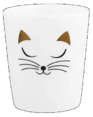 Espressotasse mit Katzenmotiv, weiß, Porzellan, 5,5 x 6,3 cm