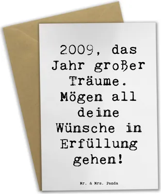 Produktbild von Mr. & Mrs. Panda Grußkarte Spruch 2009 Geburtstag - Weiß - Geschenk, Geburtstagsgeschenk, osterkarten, Happy Birthday, Erinnerung, Inspiration, weihnachtskarten, Feier