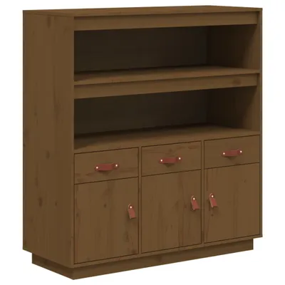 Produktbild von Highboard Honigbraun 100x40x108,5 cm Massivholz Kiefer