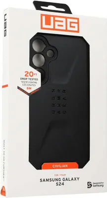 Produktbild von Urban Armor Gear Civilian, Cover, Samsung, Galaxy S24, 15,8 cm (6.2"), Schwarz