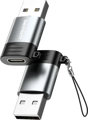 Zdjęcie produktu dla NEXTBATT USB-C żeński adapter USB-A 2.0 - czarno-szary