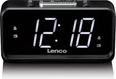 Produktbild von Lenco CR-28BK - Radiowecker mit manueller Dimmfunktion, Nachtlicht und hellem LED-Display - Schwarz