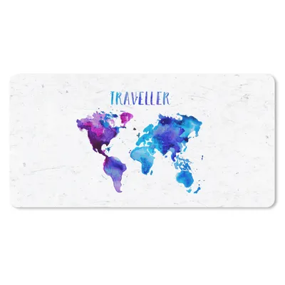 Produktbild von MuchoWow® Mauspad Mousepad Weltkarte - Zitate - Aquarell 60x30 cm - Mousepads - Maus Mat - Pad - Mausunterlage - Nachhaltig