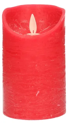 Produktbild von Anna's Collection Led-Stummelkerze - rot - H12,5 x D7,5 cm - Wachs