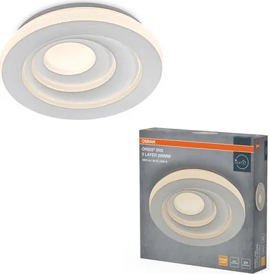 Image de Plafonnier LED Osram Orbis Iris 3 couches blanc Ø29cm 36W 4000lm blanc chaud 3000K