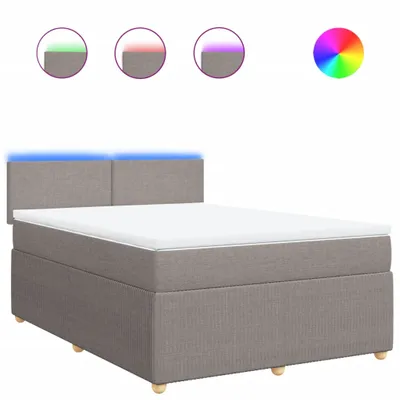 Produktbild von Boxspringbett mit Matratze Taupe 160x200 cm Stoff