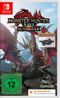 The image shows the game box for Monster Hunter Rise: Sunbreak for Nintendo Switch.